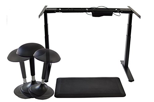 RISE UP Electric Adjustable Height Width Standing Desk Legs Frame Base. Ergonomic motorized sit to stand up home commercial office table. Dual 2 Motors. 4 Programmable Memory. Black - Thumbnail 5