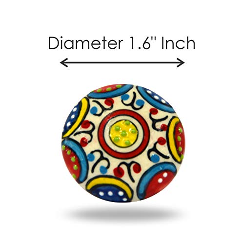 Set of 8 Cabinet Knobs Ceramic Dessert Flower Handmade Drawer Pull Diameter 1.6" (40 mm) Kitchen Cupboard Pull Dresser Door Handle by Trinca-Ferro
