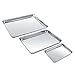 Baking Sheet Set of 3, Zacfton Stainless Steel Cookie Sheet Set 3 Pieces Toaster Oven Tray Pan Rectangle Size Non Toxic & Healthy,Superior Mirror Finish & Easy Clean, Dishwasher Safe