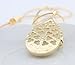 Hithop New Ladies Water Drop Shaped Pendant Golden Long Necklace Sweater Chain