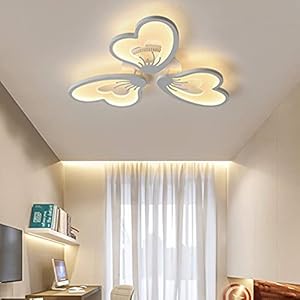 Led-plafondlamp, dimbaar, moderne woonkamerlamp met afstandsbediening, plafondlamp, bloemblad-vormige decoratieve…