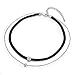 ZEONMEI Sterling Silver Choker Pendant Necklace Clavicle Chain with Cubic Zirconia 16