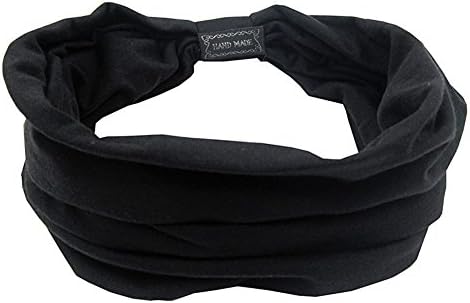 Headbands, YOBOKO Head Wrap Stretchy Moisture Sport Shampoo Hair Band for Girl Women (Black)