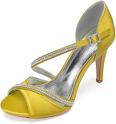 Lianyunneiyi Women Rhinestone Crystal Wedding Shoes Graduation