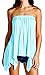 Loving People Women's Asymmetrical Hem Flared Loose Fit Strapless Tunic Shirt Tube Top