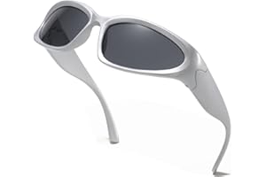 aisswzber Wrap Around Sports Sunglasses for Men Women Fashion Oval Thick Frame Lightweight Durable Plastic for Outdoor UV400