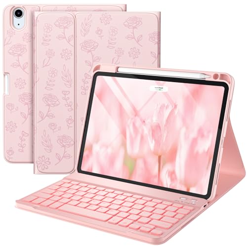 Harvopu Schutzhülle für iPad Air 27,9 cm (11 Zoll) & Air 5. / 4. Generation mit Tastatur
