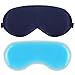 Plemo Upgraded Sleep Mask, 100% Pure Silk Eye Cover with Reusable Ice Pack for Hot & Cold Therapy, Comfortable & Super Soft Eye Mask with Adjustable Strap