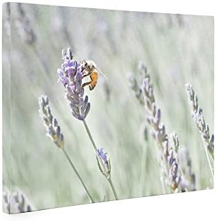 Large Canvas Print, Lavender Wall Art Rustic Floral Wall Decor, ‘Lavender for Bees’