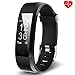 Fitness Tracker YuanGuo YG3 Plus Activity Tracker Sports Watch Smart Bracelet Pedometer Fitness Watch with Heart Rate Monitor/GPS/Step Counter/Sleep Monitor for Android and IOS (Black)