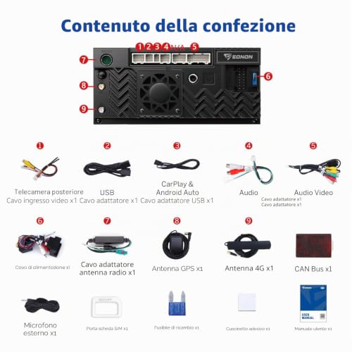 Eonon 9 Inch Car Radio for Volkswagen Seat Skoda Polo Golf V/VI Android 13 8GB+128GB 4G CarPlay Android Car Wifi GPS Bluetooth DSP EQ MirrorLink Reversing Camera
