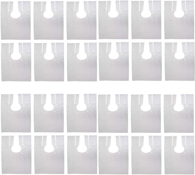 60Pcs Disposable Hairdressing Gown Hair Cutting Cape Hairdressers Cape Plastic Waterproof Hair Shoulder Barber Capes for Salon DIY and Home Use