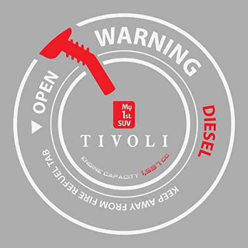 Four1Korea Only Diesel/Gasoline Fuel Door Cover Cap Gas Tank Protecting Wrong Refueling Decal Sticker for Ssangyoung Tivoli 2015 2016 (Diesel-White)