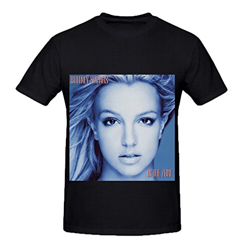Britney Spears In The Zone 80s Album Cover Men Crew Neck Music Shirt Black