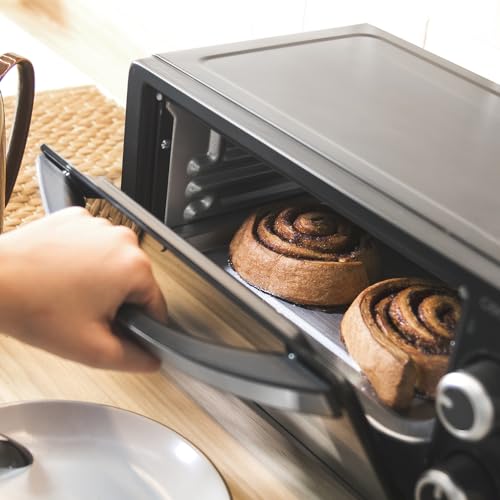Horno de sobremesa Bake&Toast 1090 Black, 10 L, 1000 W, Temporizador 60min, Temperatura regulable hasta 230ºC, bandeja para hornear, parrilla y una asa con pinzas