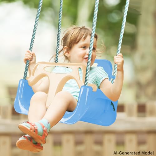 KINSPORY Children's Swing, 3 in 1 Swing, Children's Garden Swing for Indoor and Outdoor (Light Blue)
