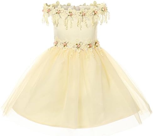 Haytijoe Pageant Wedding Flower Baby Girl Dress Gown For Birthday Party(6-7years,Champagne)