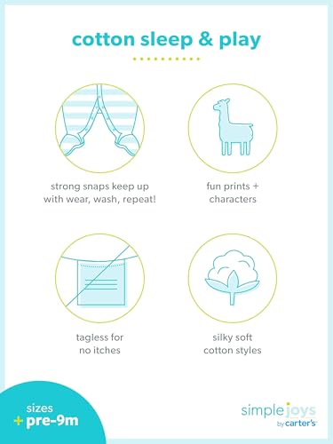 Simple Joys by Carter\'s Baby 2-Pack Halloween Snap Cotton Footed Sleep and Play