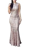 LOSRLY Womens Sequin Maxi Long Party Cocktail Club Formal Evening Prom Mermaid Dress Prime Gold S 4 6