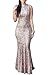 LOSRLY Womens Sequin Maxi Long Party Cocktail Club Formal Evening Prom Mermaid Dress Prime Gold S 4 6
