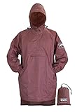 BISON OUTFITTERS 100% Waterproof Breathable Rain Poncho for Adults– Multipurpose Use and Size Selection Option – Trendy Colors and Style – Durable Nylon Material (Maroon, Medium)