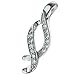 1 Pc Rhodium .925 Sterling Silver Cz Ribbon Bail Pendant Connector Dangle Clasp/Findings/Bright