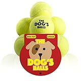The Dog's Balls - 6 Dog Tennis Balls, Premium Quality Yellow Dog Toy for Fetch, Puppy Training, Exercise & Play. Fits Chuckit Launcher, Bouncy, No Squeaker, the King Kong of Dog Balls