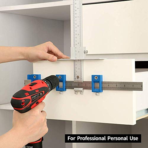 Cabinet Hardware Jig Punch Locator Drill Guide Sleeve Drill Template Guide for Door Drawer Handle Knobs Pull Installation Aluminum Alloy - Inch and Metric