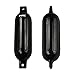 MSC Vinyl Ribbed Boat Fenders Bumpers (Black, 6.5