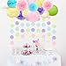NICROLANDEE Unicorn Party Supplies - Pink Tissue Paper Pom Pom Flowers Eyelet Paper Lanterns String Hanging Circle Dots Garland for Baby Shower Birthday Wedding Decorations Nursery Room Wall Decor