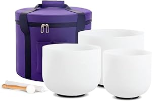 Crystal Singing Bowl Set Frosted Quartz 6 8 10 Inch B F C 432Hz Sound Healing Bowls with Carrying Bag for Meditation Yoga Sou