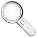 Fancii LED Magnifying Glass with Light, 5X High Power Glass Lens - Large 3.5 Inches Distortion-Free Illuminated Magnifier