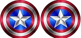 Delzam Captain America Shield Vinyl Sticker Decal (Value Pack of 2) for Laptop, MacBook, I Pad, Car Windows, Motorcycle, Walls, Mirror or Any Other Smooth Surface