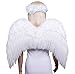 FashionWings (TM Teens Adults Classic White Costume Feather Angel Wings & Halo