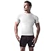 Copper Compression New Colored Short Sleeve Shirt - Guaranteed Best Copper + Zinc Infused Mens T-Shirt. Support Stiff + Sore Muscles. Basketball, Football, Sports Wear (Large - White)
