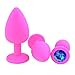 3 Pcs 3 Size Silicone Jeweled Anal Butt Plugs Anal Trainer Toys Hmxpls Sex Love Games Personal Massager for Women Men Couples Lover (Pink+Blue)