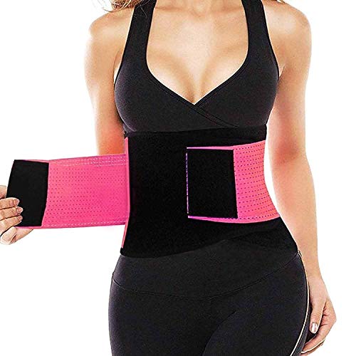 Waist Trainer Belt Waist Cincher Trimmer Slimming Body Shaper Belts Sport Girdle for Women (Pink1, X-Large)