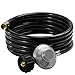 X Home 12 Feet Low Pressure Propane Regulator and Hose for QCC1 LPG Tank and LP Gas Grill, Heater, Fire Pit and More, 3/8 inch Female Flare Fitting, 11 w.c.