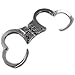 Ace Martial Arts Supply Professional Heavy Duty Silver Hinged Police Style Handcuffs Double Lock with Duty Handcuff Nylon Case Holster