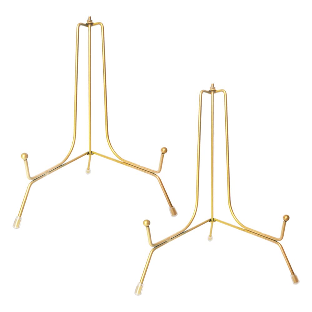 Photo 1 of 2 Pack 8 Inch Plate Stands for Display, Anti-Slip Plate Holder Display Stand Gold Iron Easel Stand Picture Stand for Photo Frames, Decorative Plate, Books, Pictures and Tabletop Artworks
