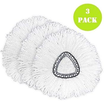 3 Pack Spin Mop Replacement Heads, Microfiber Spin Mop Refills, Easy Cleaning Mop Head Replacement