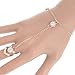 Fashion Glitter Rhinestone Hand Bracelet Slave Chain Link Finger Ring Gold Gift