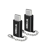 ARKTEK USB-C Adapter with Keychain - Lighting Cable (Female) to USB Type C (Male) - Charging Adapter for Galaxy S10 Pixel 3 and More (Pack of 2)