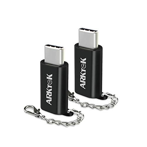 ARKTEK USB-C Adapter with Keychain - Lighting Cable (Female) to USB Type C (Male) - Charging Adapter for Galaxy S10 Pixel 3 and More (Pack of 2)