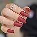 CoolNail Pure Wine Red Matte Fake Nails Carmine Frosted False Finger Nail Tips Square Top Nails Art For Bride Party Daily Wear