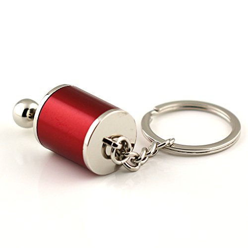Maycom Creative Auto Part Model Gear Box Keychain Six-Speed Manual Transmission Shift Lever Keyring Key Chain Ring Keyrings Keyfob (Wine Red)