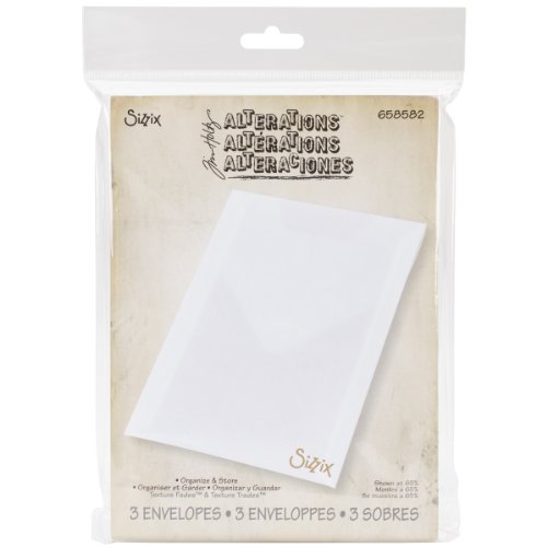 Sizzix Plastic Storage Envelopes by Tim Holtz, For Dies and Stamps, 3-Pack