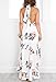 ZESICA Women's Halter Neck Floral Printed High Low Beach Party Maxi Dress, White, Small