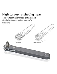 MulWark   Juego de 20 destornilladores de perfil ultra bajo de 1 4 con llave de carraca de cierre con linterna alta   Herramienta EDC en ángulo recto con mango reversible de 90 grados