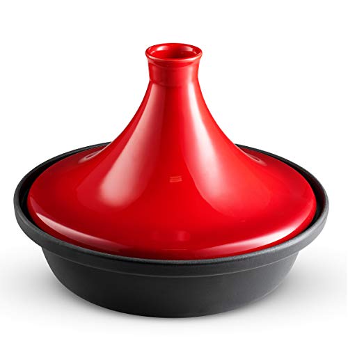 Moroccan-Tagine-by-Kook-Ceramic-Lid-Cast-Iron-Base-Red-Stove-Safe-25qt